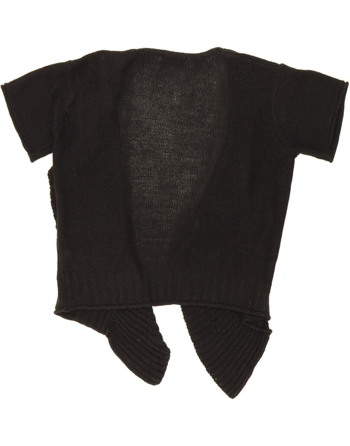 MARKS & SPENCER Womens Short Sleeve Cardigan Sweater UK 12 Medium Black Vintage Marks & Spencer and Second-Hand Marks & Spencer from Messina Hembry 