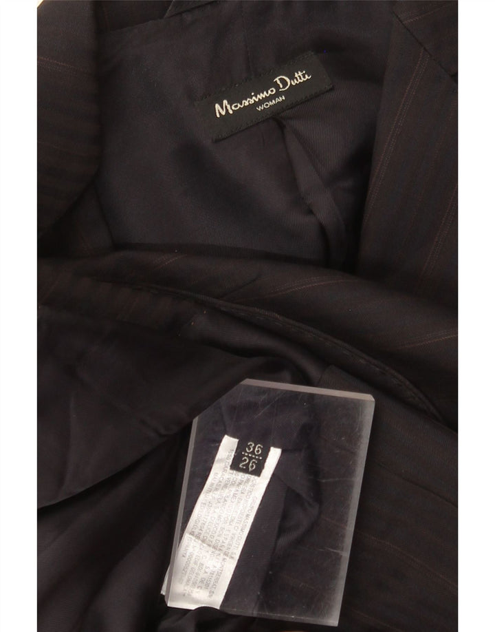 Giacca blazer da donna a 2 bottoni Massimo Dutti EU 36 XS lana gessata nera