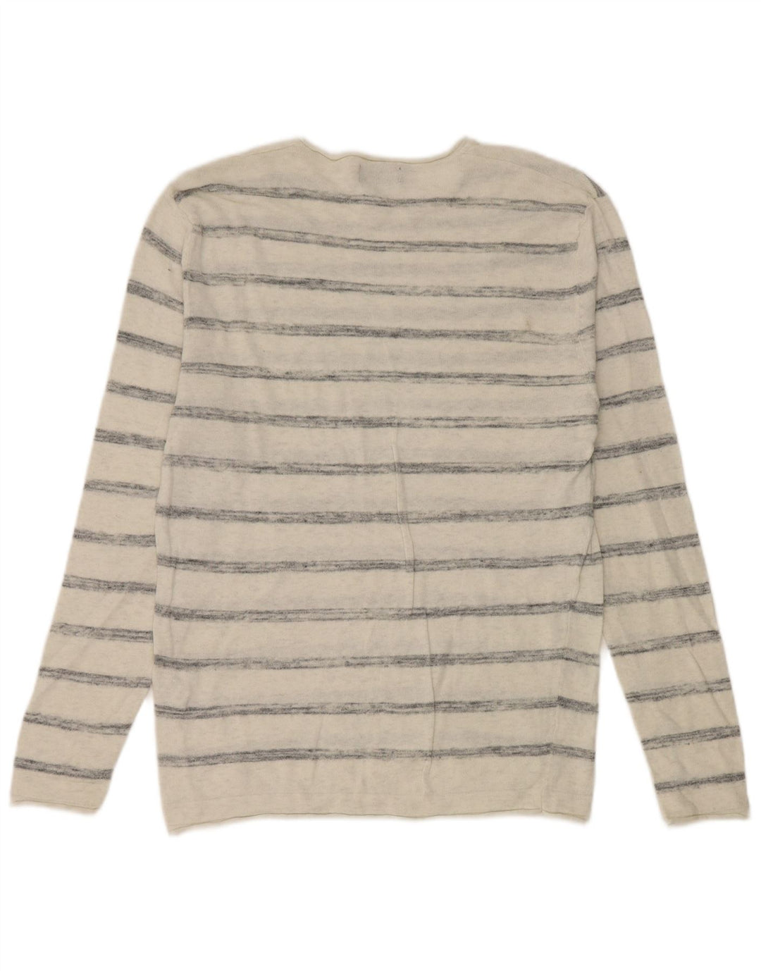 Top Zara da uomo a maniche lunghe in cotone a righe bianche piccole