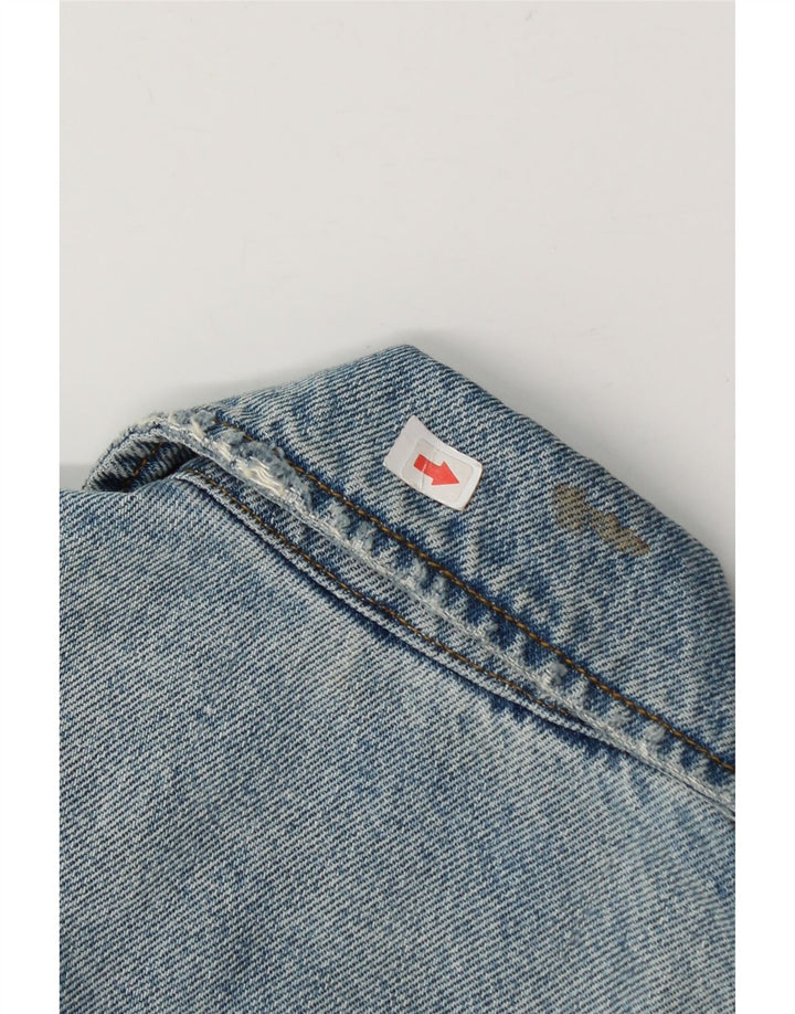 Giacca in denim invecchiato Zara da donna UK 14 blu medio
