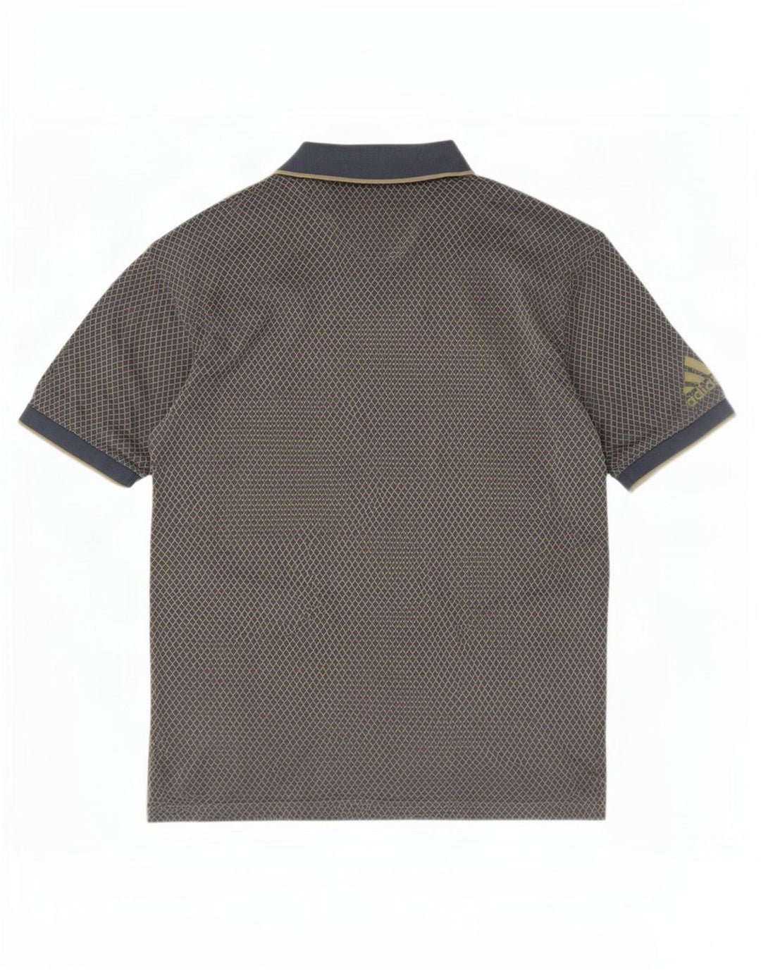 Polo Adidas da uomo grande in cotone grigio a rombi/diamante