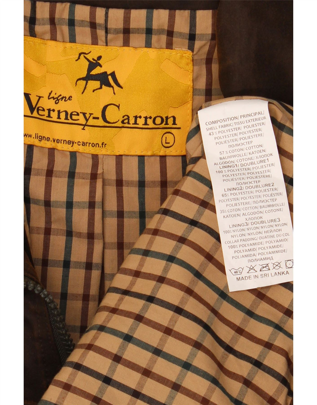 Giacca da uomo in cotone cerato Verney Carron UK 40 Large Marrone Poliestere