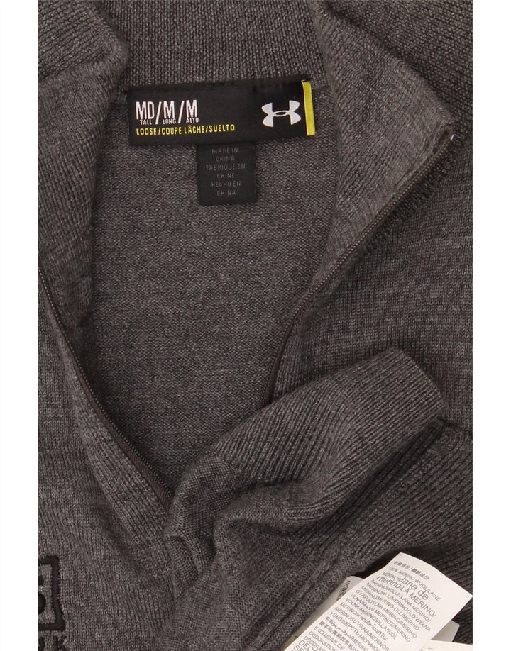 UNDER ARMOUR Maglione da uomo con collo alto e grafica con zip grigio medio
