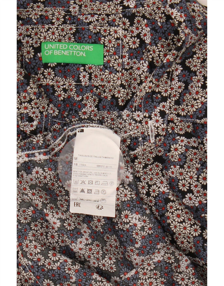 BENETTON Camicia a maniche corte da uomo in cotone floreale medio multicolore