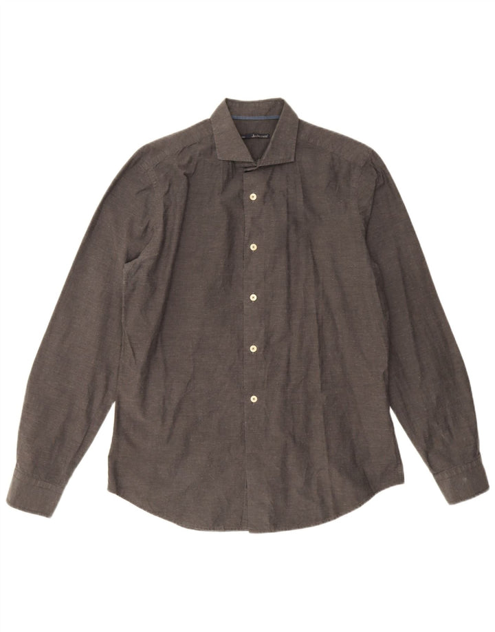 Camicia da uomo Jeckerson in cotone grigio medio