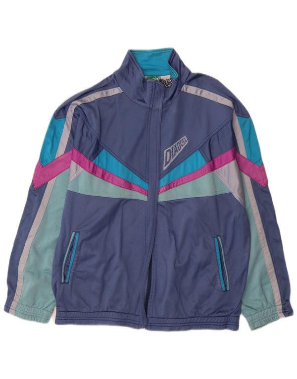 Giacca da ginnastica grafica da uomo Diadora Large color block blu navy