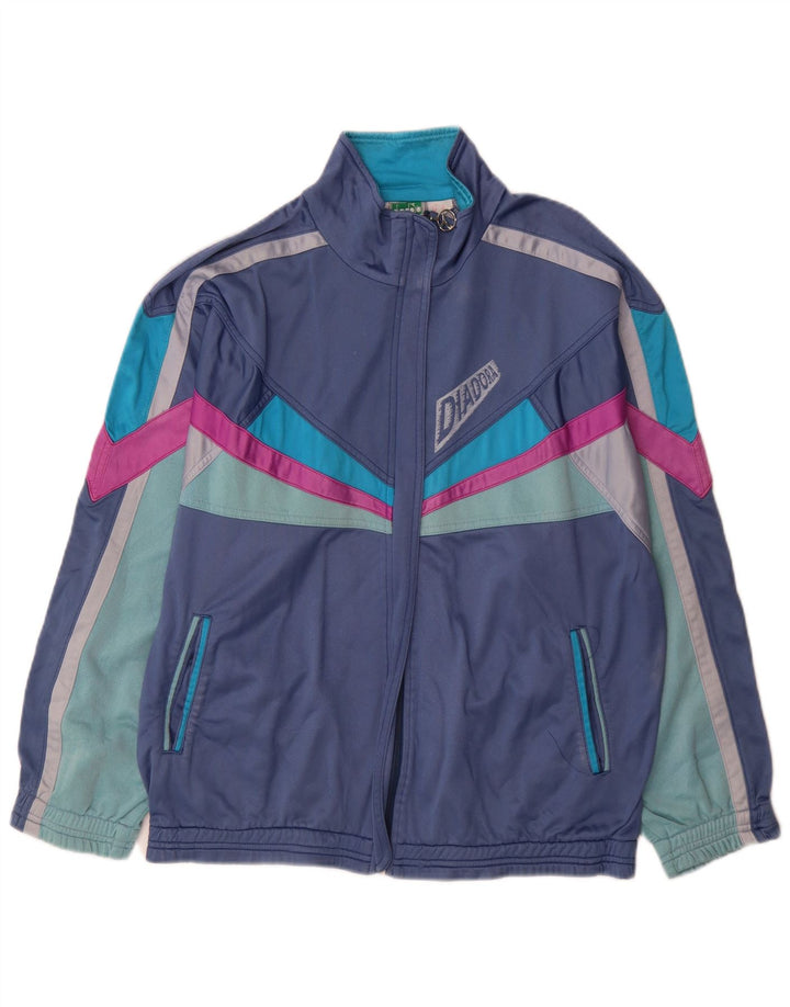 Giacca da ginnastica grafica da uomo Diadora Large color block blu navy