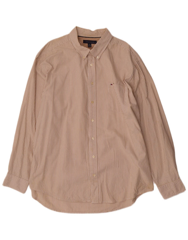 Camicia da uomo Tommy Hilfiger 2XL Cotone gessato beige