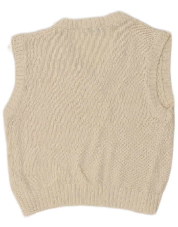 Canotta corta da donna Zara UK 12 cotone bianco medio