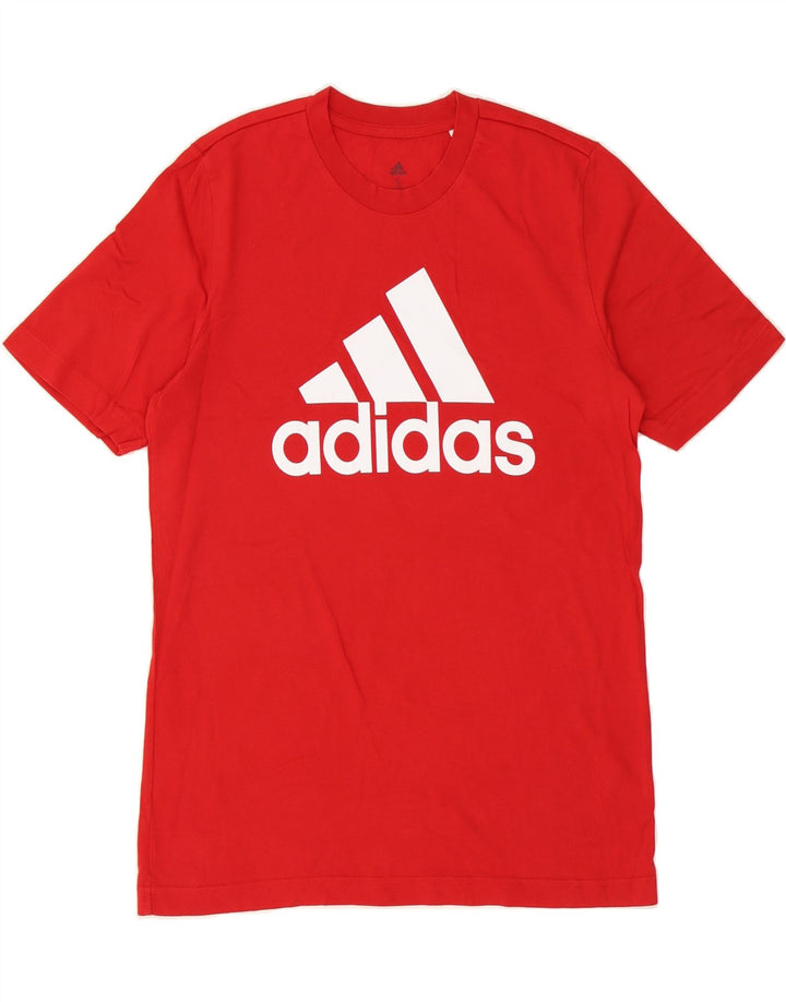 ADIDAS Mens Graphic T-Shirt Top Small Red Cotton Vintage Adidas and Second-Hand Adidas from Messina Hembry 