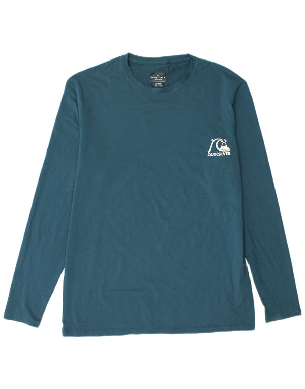 Top Quiksilver da uomo a maniche lunghe in poliestere blu medio