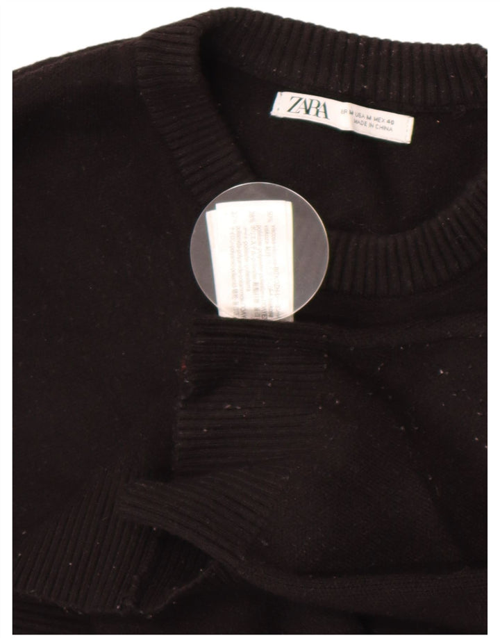 Maglione Zara da uomo girocollo in viscosa nera media