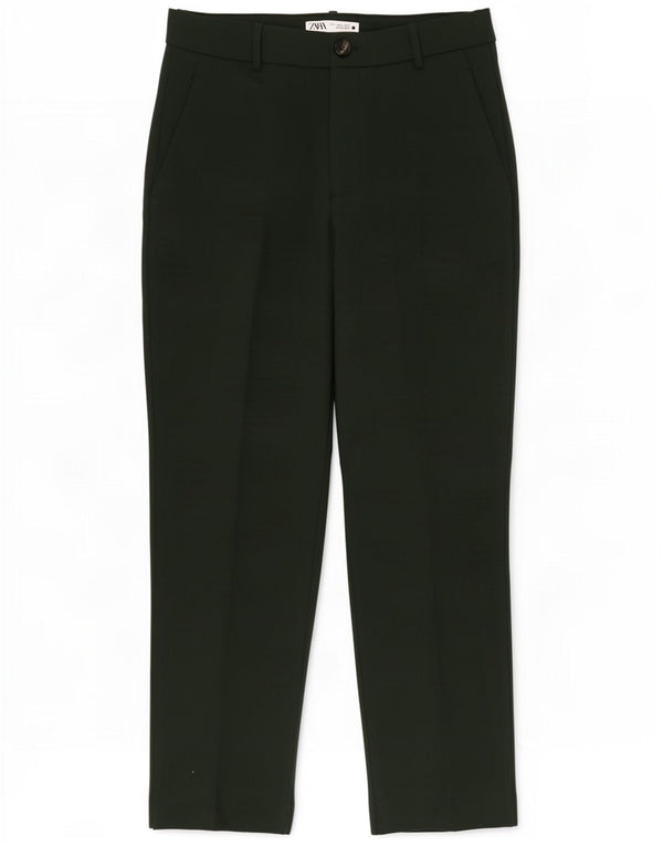 Pantaloni da abito slim da donna Zara grandi W30 L28 poliestere verde