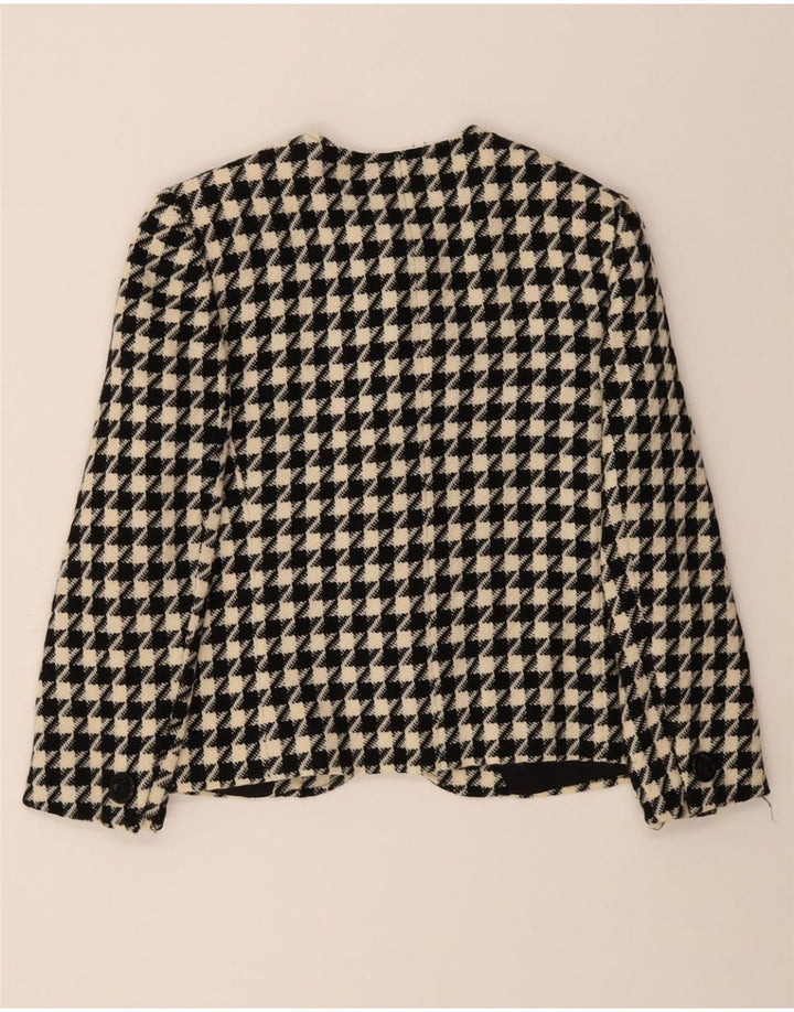 CARISMA Womens 4 Button Blazer Jacket IT 44 Medium Black Houndstooth Vintage Carisma and Second-Hand Carisma from Messina Hembry 