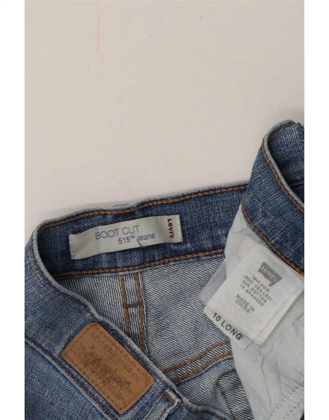 Pantaloncini di jeans Levi's 515 da donna US 10 Large W34 cotone blu