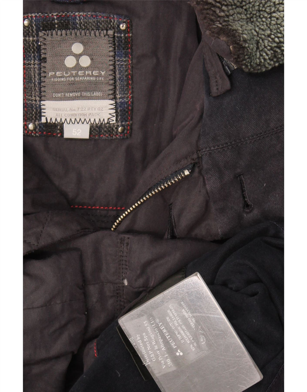 PEUTEREY Giubbotto Imbottito Uomo IT 52 XL Blu Navy Cotone