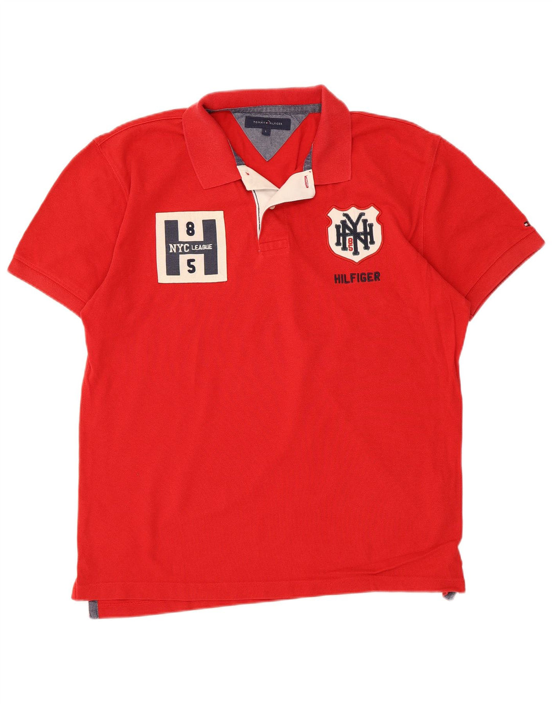 Polo grafica da uomo Tommy Hilfiger grande in cotone rosso