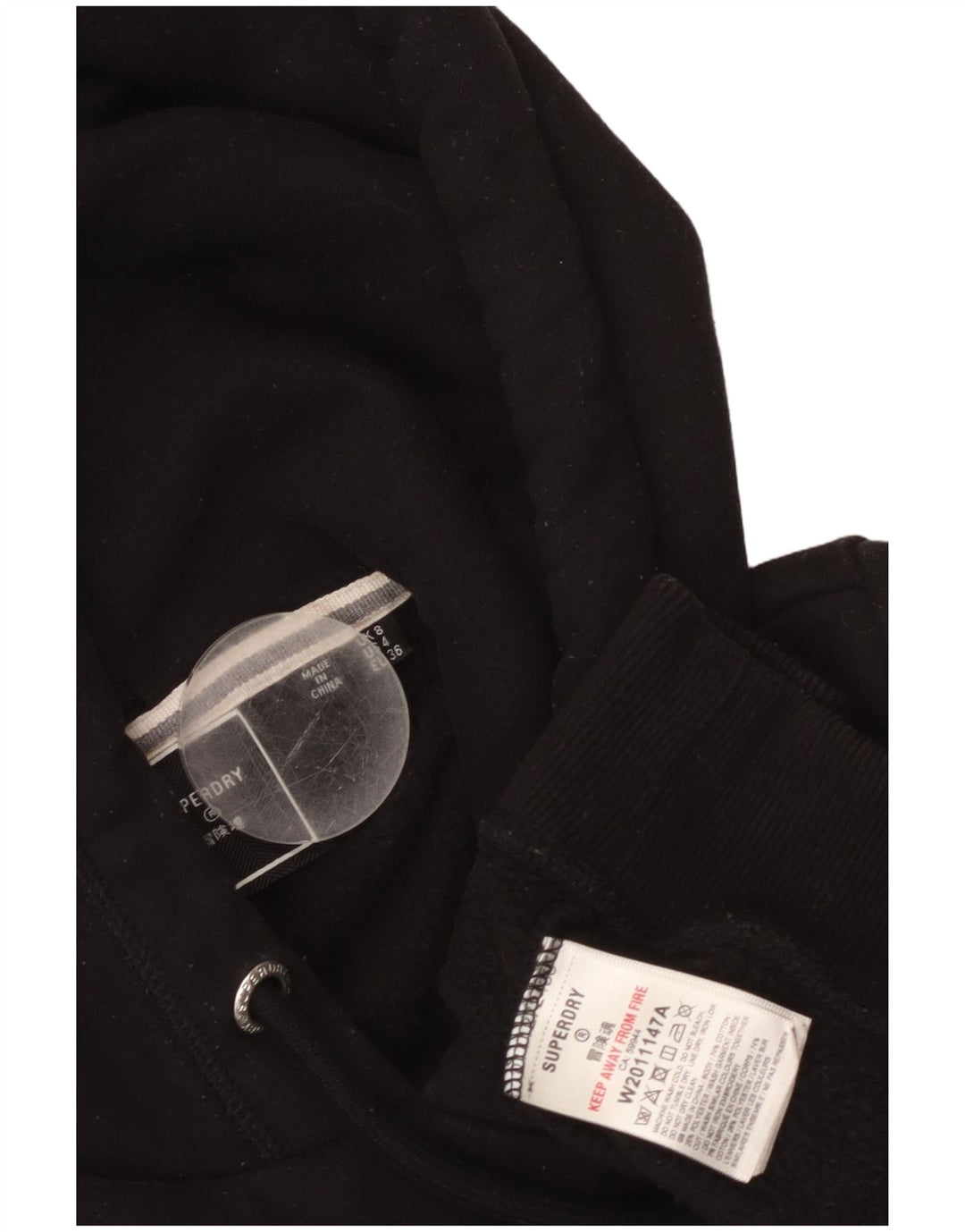 Maglione con cappuccio da donna SUPERDRY UK 8 piccolo cotone nero