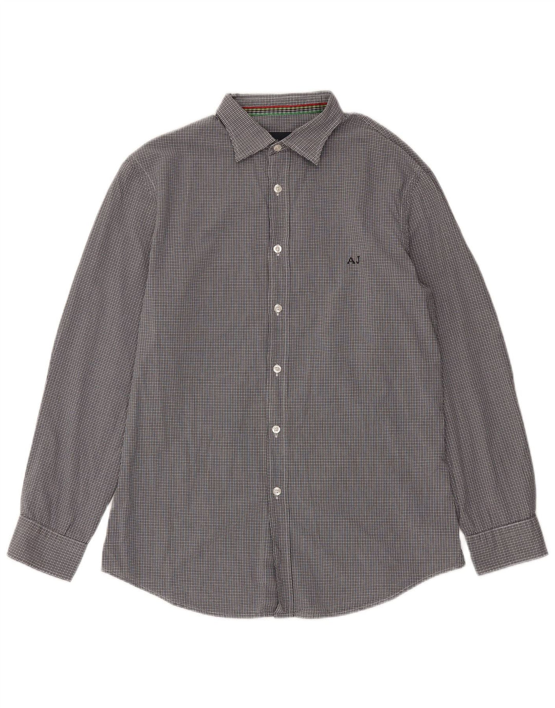 Camicia slim da uomo Armani Jeans, grande, a quadretti blu navy