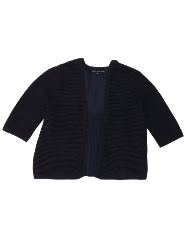 French Connection, top bolero da donna con maniche a 3/4, UK 10, piccolo, in cotone blu navy