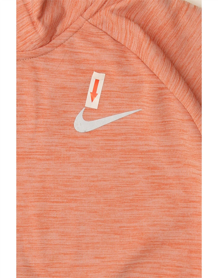 Top della tuta pullover con zip e collo Nike Dri Fit da donna UK 14 arancione medio
