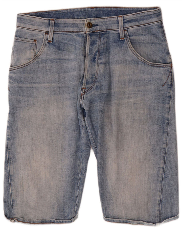 Pantaloncini di jeans da uomo G-Star W31 cotone blu medio