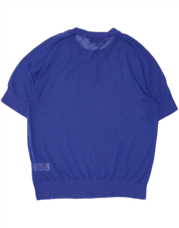 Top trasparente da donna Zara UK 14 grande cotone blu
