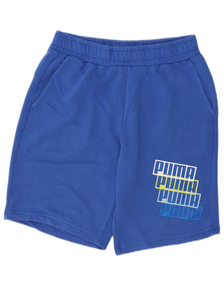 Pantaloncini sportivi grafici da uomo Puma in cotone blu medio