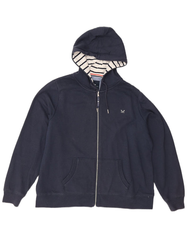 Crew Clothing Womens Oversized Zip Hoodie Sweater UK 18 XL Navy Blue Cotton