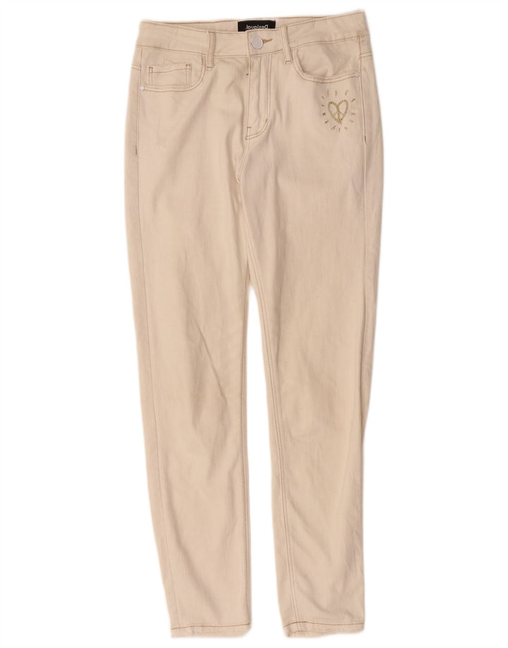 DESIGUAL Jeans slim da donna W28 L27 cotone bianco sporco