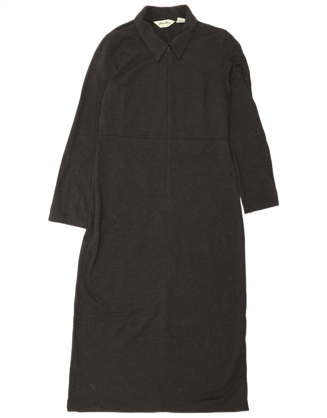 EDDIE BAUER Abito maxi a maniche lunghe oversize da donna UK 10 piccolo grigio