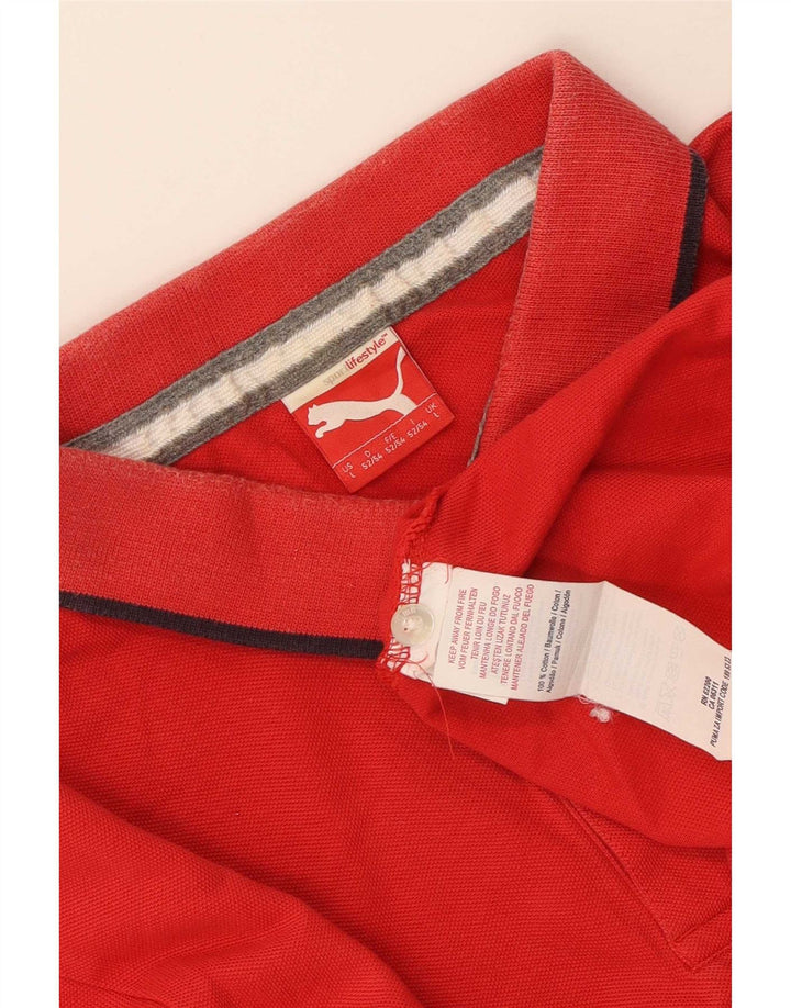 Polo Puma da uomo grande in cotone rosso