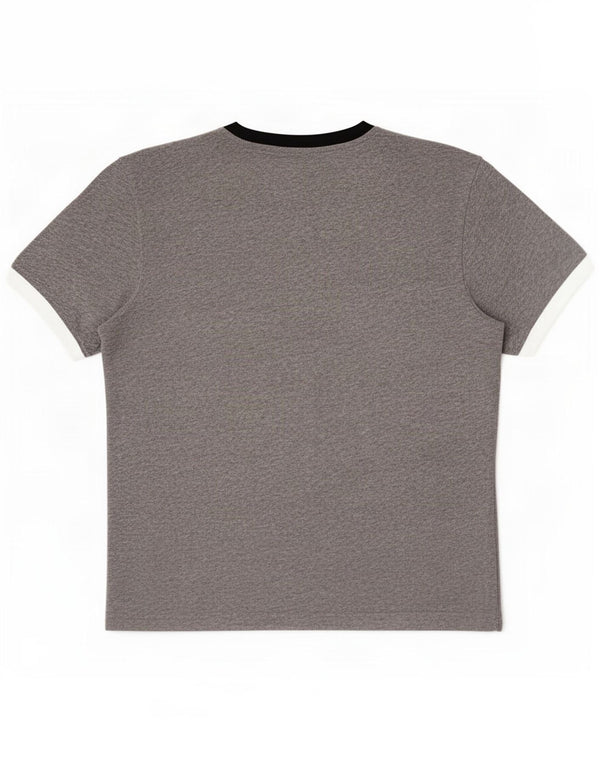 T-shirt grafica da uomo Champion Top grande in cotone color block grigio
