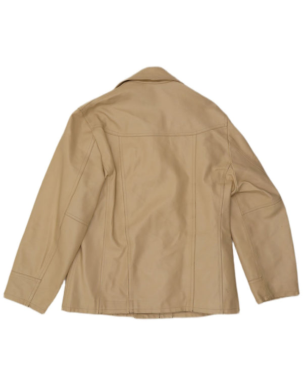 Giacca vintage da uomo in ecopelle UK 38 Beige medio
