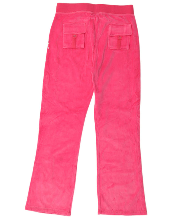 Pantaloni da tuta in velluto grafico da donna Juicy Couture UK 20 2XL Rosa