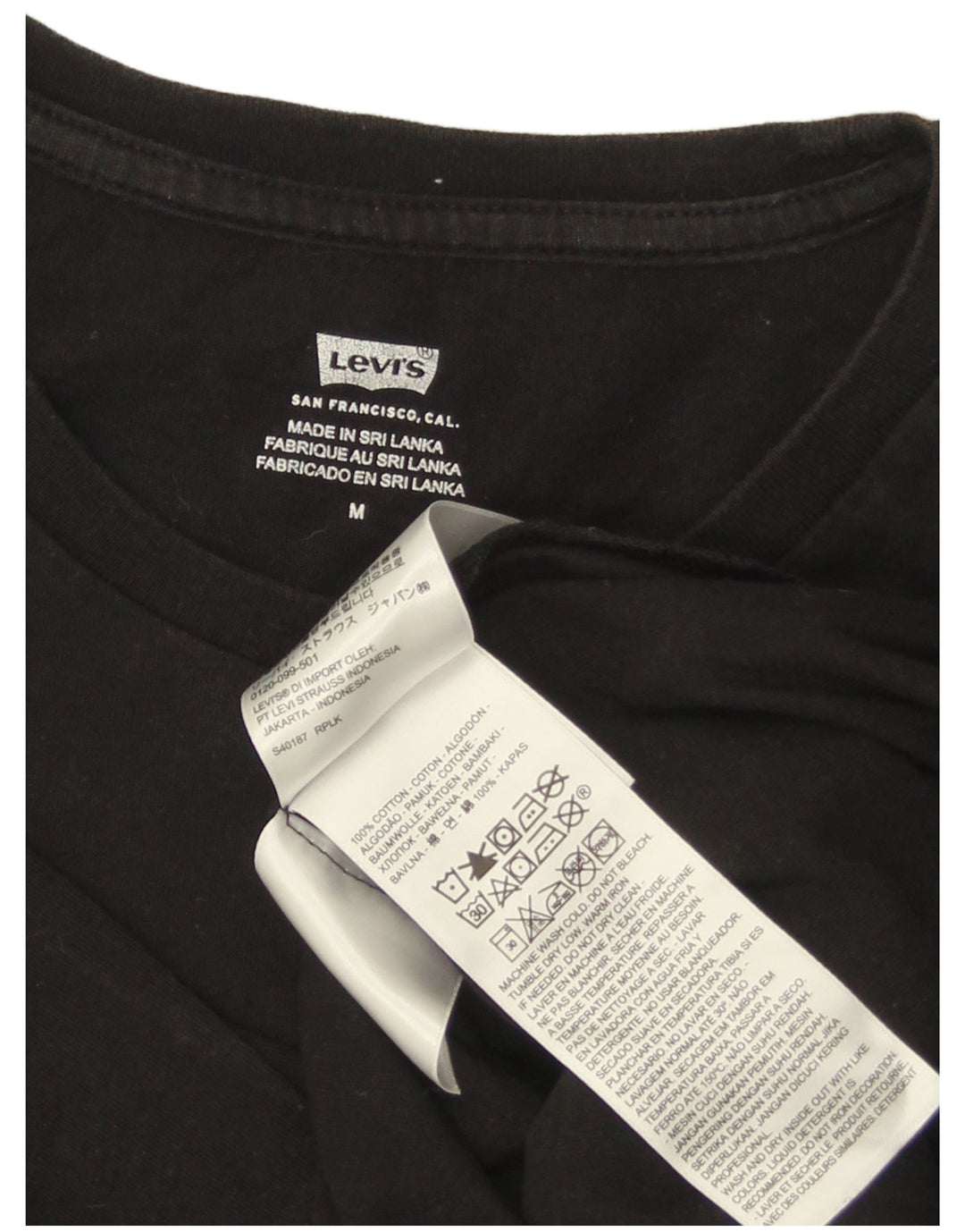 T-shirt grafica da uomo LEVI'S Top in cotone nero medio