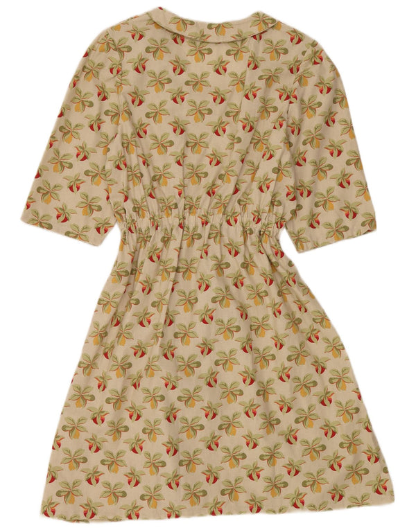 Abito a trapezio da donna Masha Maria UK 14 Beige medio floreale