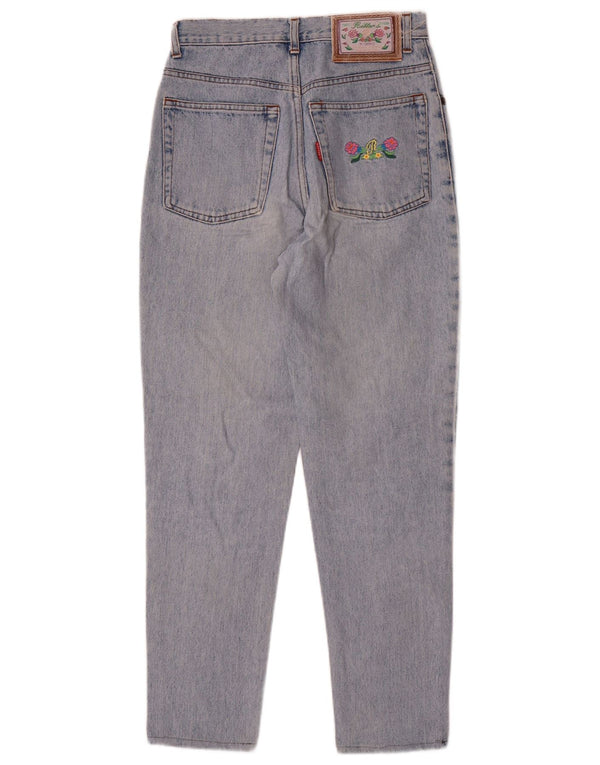 Jeans affusolati a vita alta da donna Carino W26 L27 Blu floreale