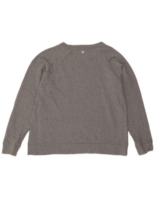 Felpa grafica da donna Barbour maglione UK 16 grande cotone grigio