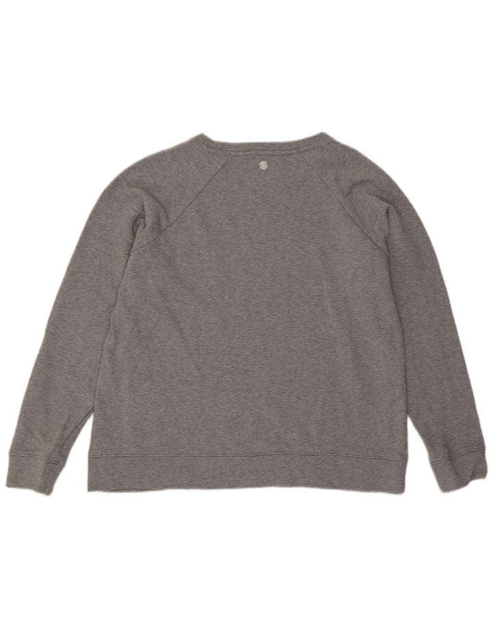 Felpa grafica da donna Barbour maglione UK 16 grande cotone grigio