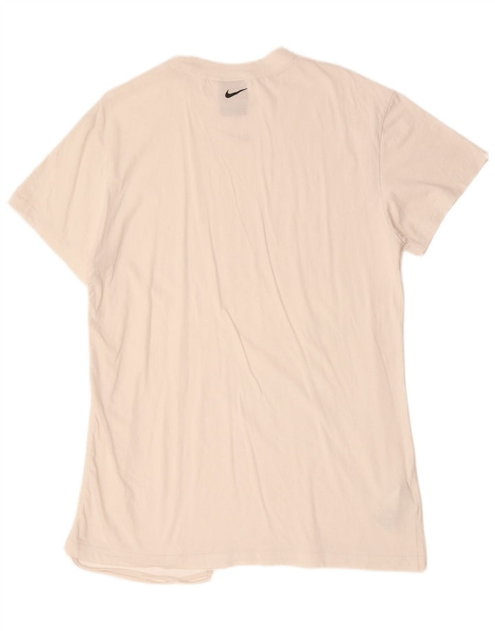 T-shirt da donna vestibilità ampia NIKE Top UK 14 cotone bianco medio