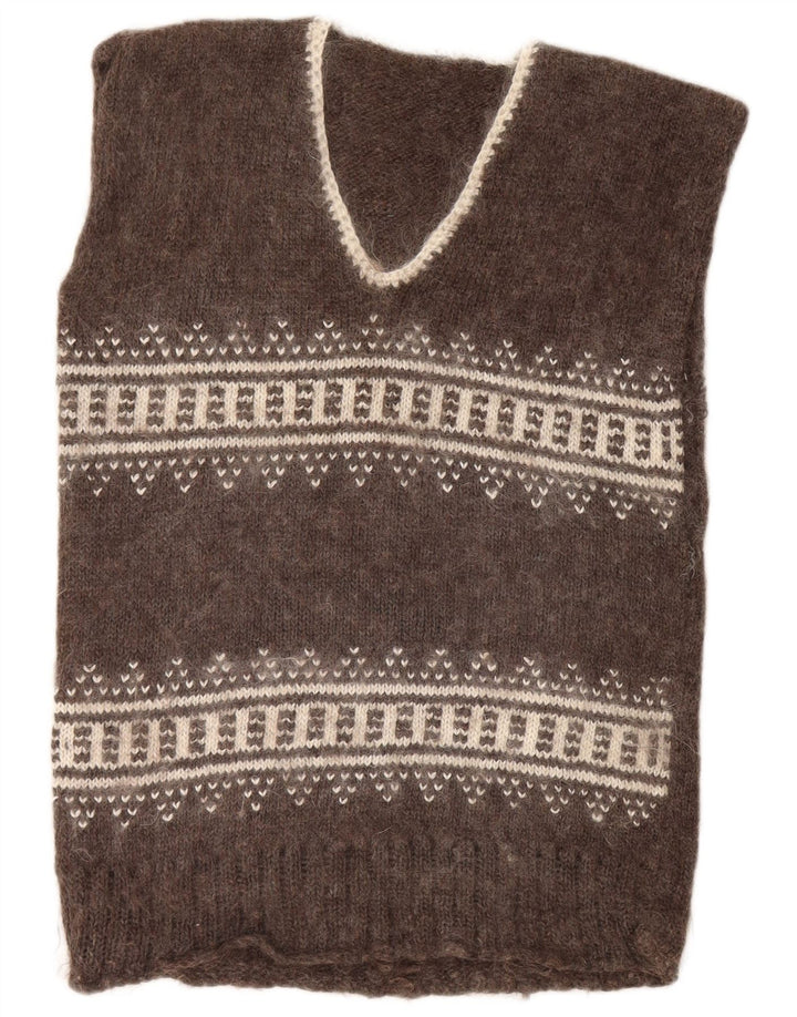 Canotta da uomo VINTAGE canotta marrone medio Fair Isle