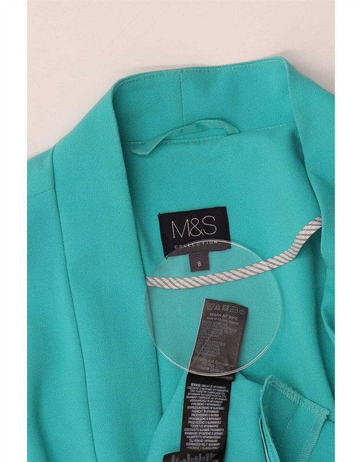 Giacca Marks & Spencer da donna Open Blazer UK 8 Small Turchese Poliestere