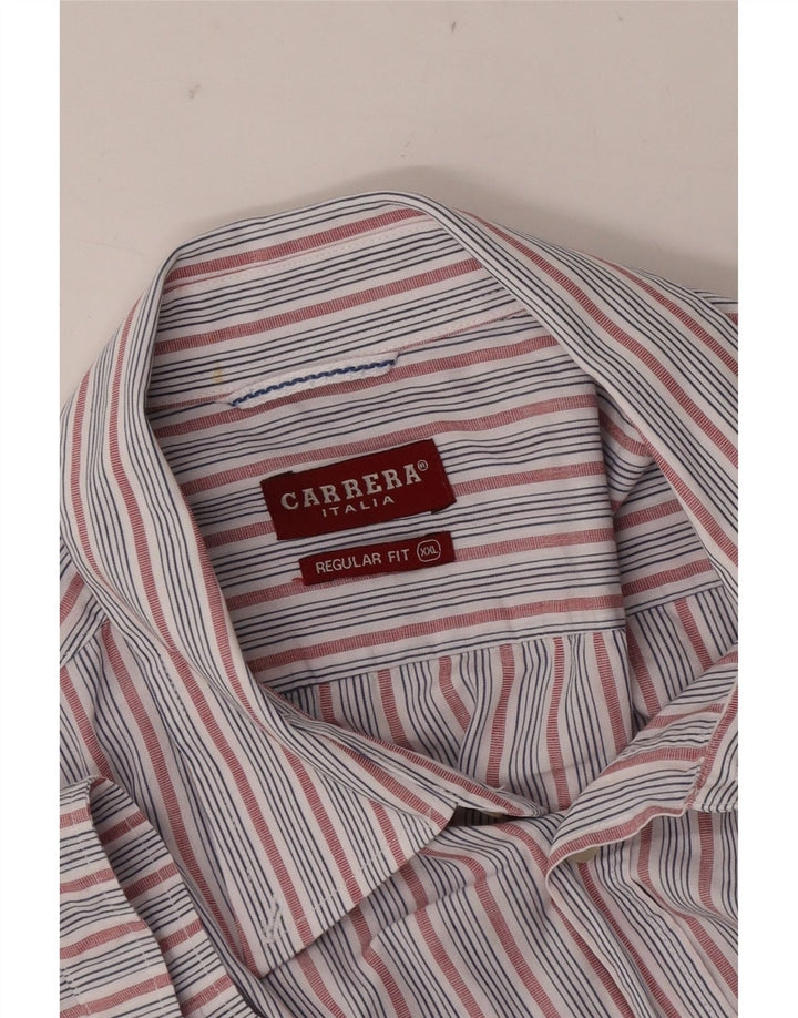 CARRERA Camicia da uomo a maniche corte vestibilità regolare 2XL a righe blu