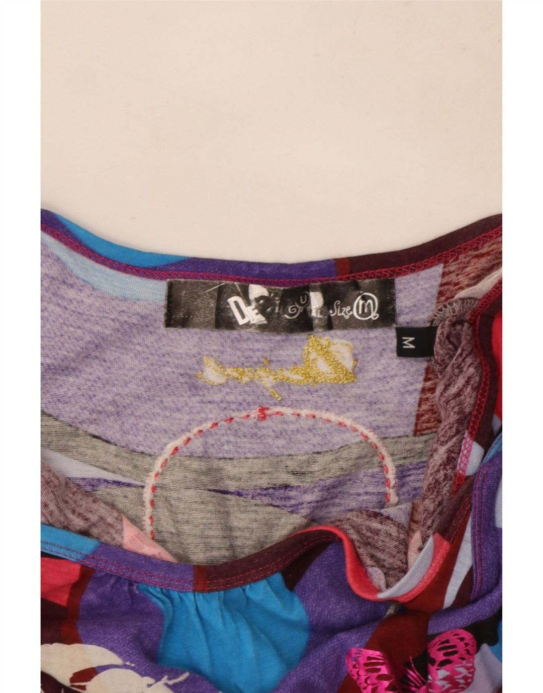 Desigual Womens Graphic Cami Top UK 12 Farfalla media multicolore