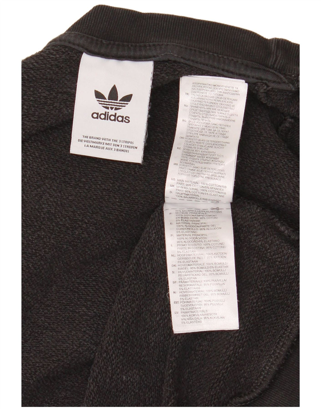 Felpa grafica da uomo Adidas Felpa media in cotone nero
