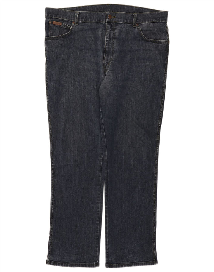 Jeans dritti elasticizzati Texas Wrangler da uomo W40 L32 cotone blu