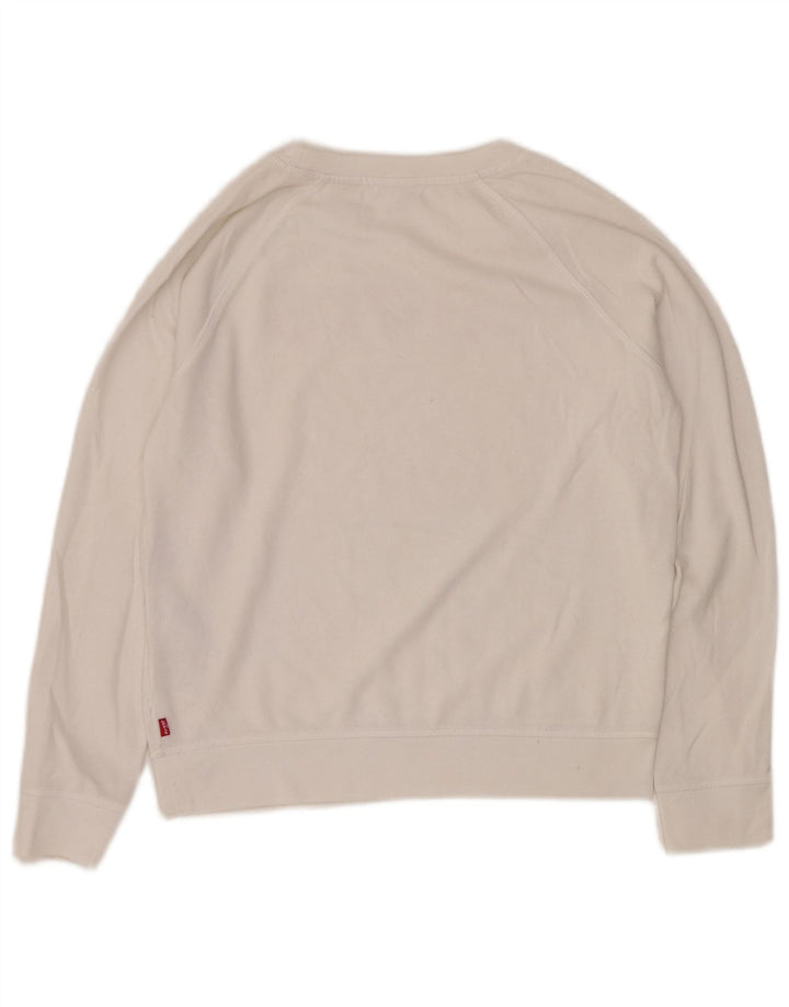 Felpa oversize da donna LEVI'S UK 10 piccola in cotone bianco