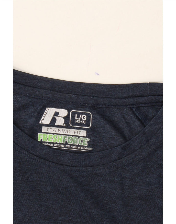 RUSSELL ATHLETIC Mens Top Long Sleeve UK 42/44 Large Navy Blue Vintage Russell Athletic and Second-Hand Russell Athletic from Messina Hembry 