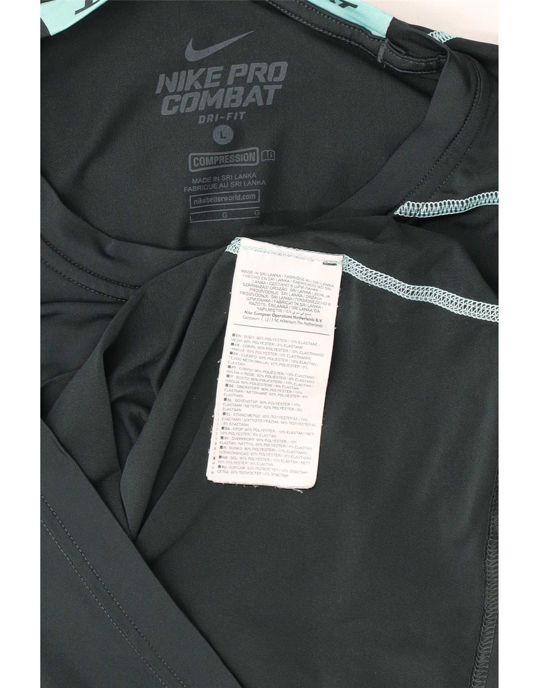 Top Nike Dri Fit Graphic da uomo a maniche lunghe, grande, in poliestere verde